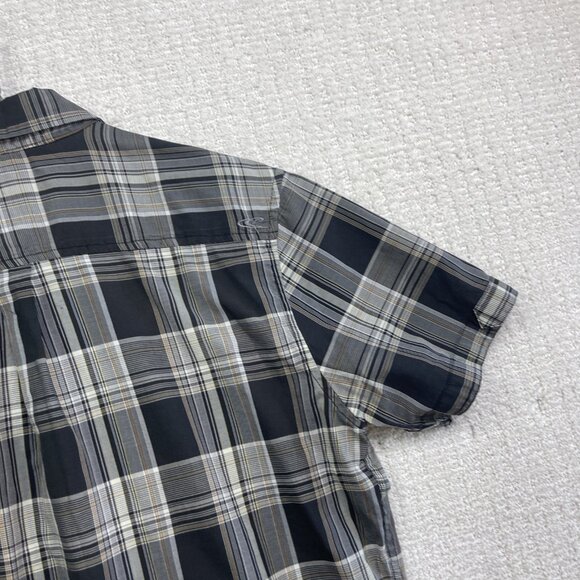 Y2K Oneill Shirt Men M Black Plaid Short Sleeve Button Up Surf Skate Casual - Picture 13 of 15